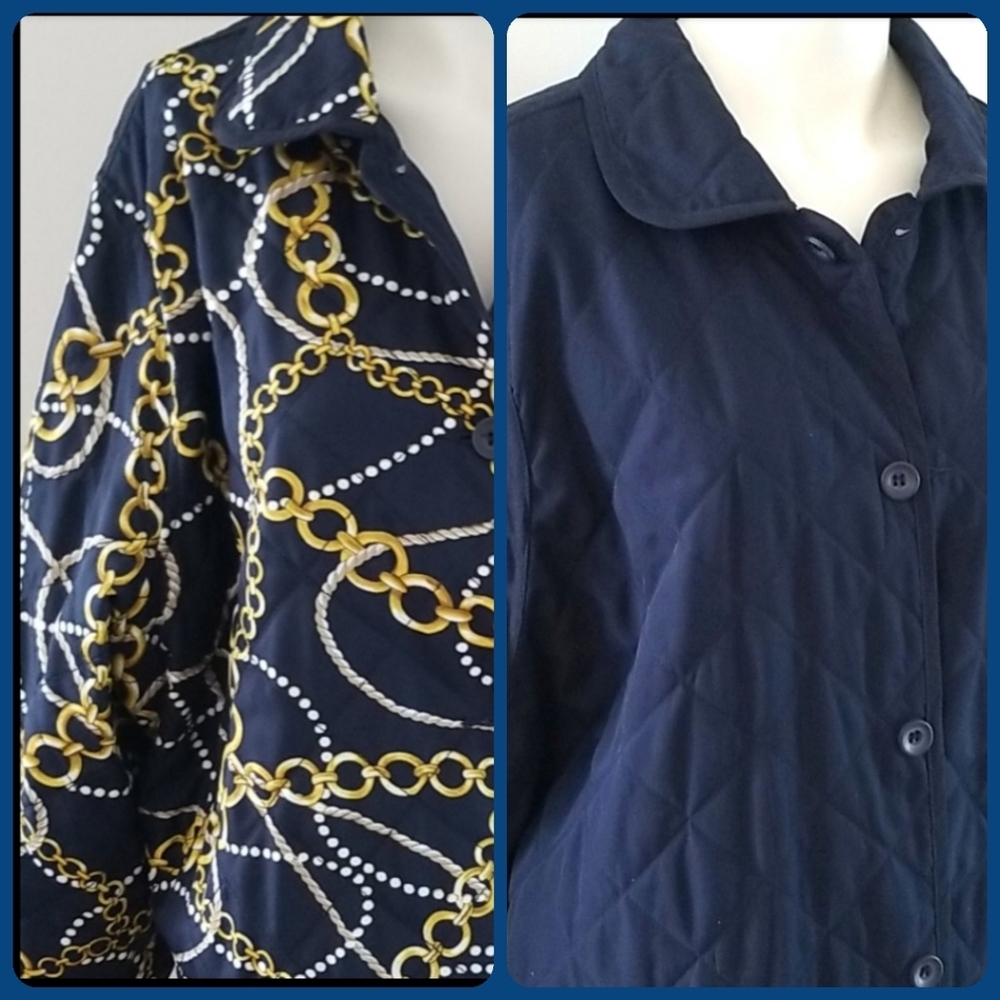 Koret Regatta Chain Print Reversible quilt Jacket